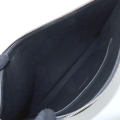 Balenciaga Signature Pouch Monogram PVC Leather, Black, Canvas, Clutch