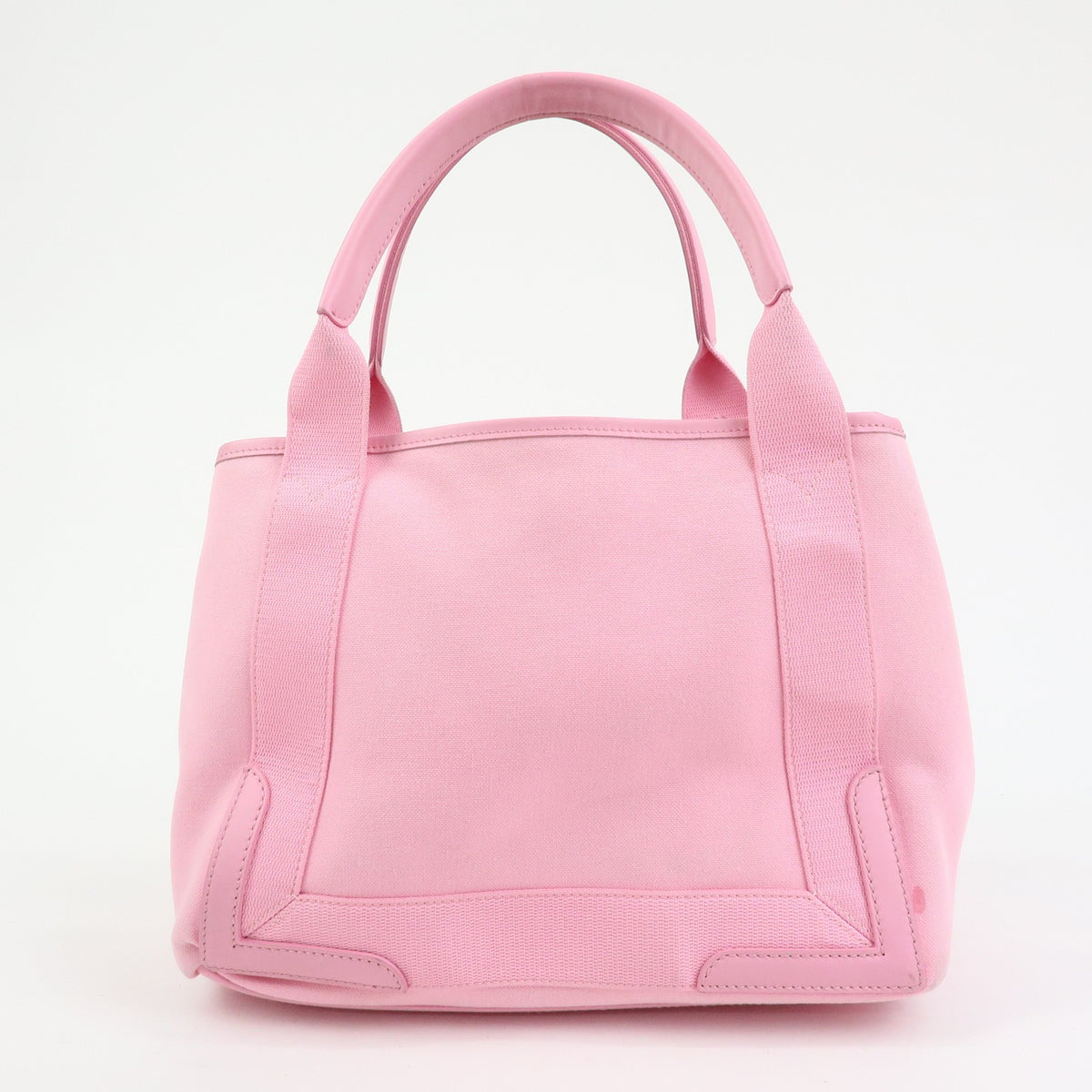 Balenciaga Navy Cabas Canvas with Leather, Pink, Canvas, Tote Bag