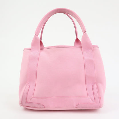 Balenciaga Navy Cabas Canvas with Leather, Pink, Canvas, Tote Bag