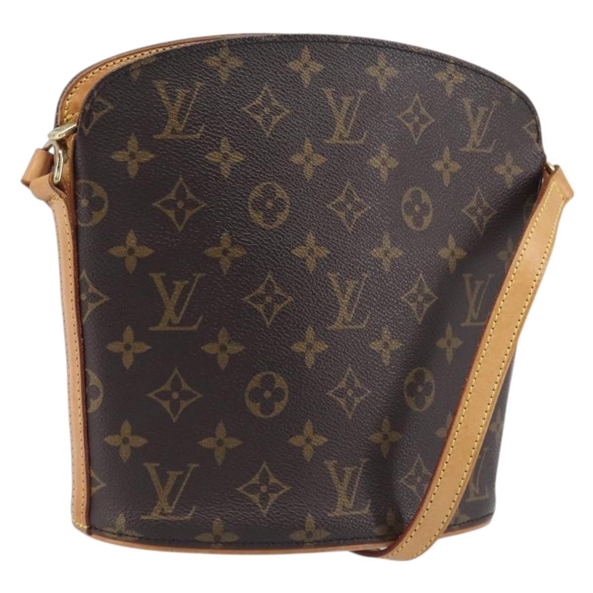 Louis Vuitton Drouot Monogram Canvas, Brown, Canvas, Shoulder Bag