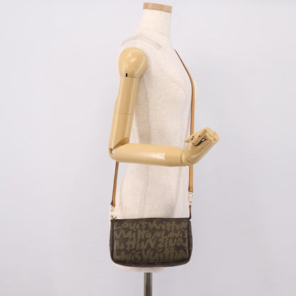 Louis Vuitton Pochette Accessoires Limited Edition Monogram Graffiti, Khaki, Canvas, Clutch