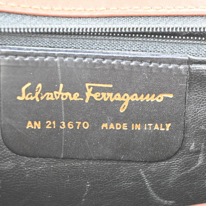 Salvatore Ferragamo Vintage Top handle Leather, Brown, Leather, Handbag