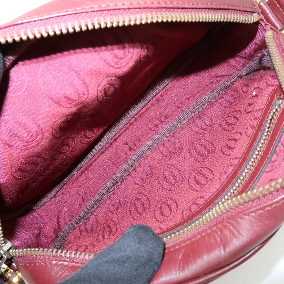 Cartier Must de Cartier Leather, Burgundy, Leather, Shoulder Bag