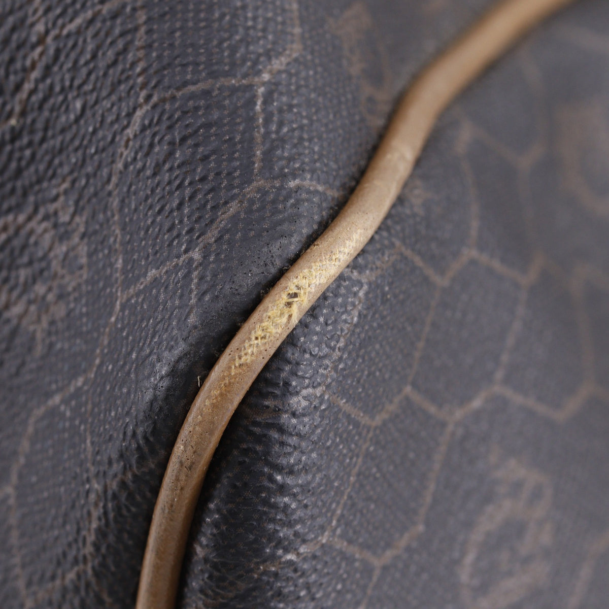 Christian Dior Vintage Duffle Honeycomb Coated Canvas, Brown, Canvas, Handbag