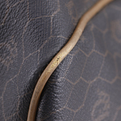 Christian Dior Vintage Duffle Honeycomb Coated Canvas, Brown, Canvas, Handbag