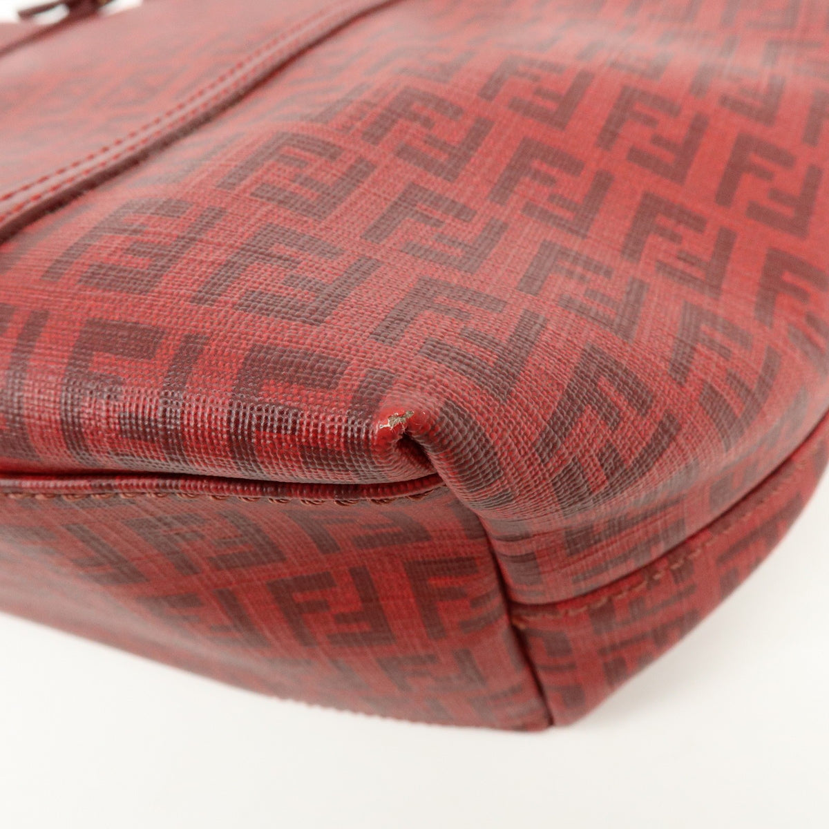Fendi Superstar Zucchino Coated Canvas, Red, PVC, Tote Bag