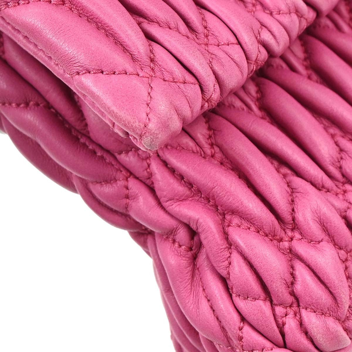 Miu Miu Crystal Clutch Matelasse Leather, Pink, Leather, Handbag