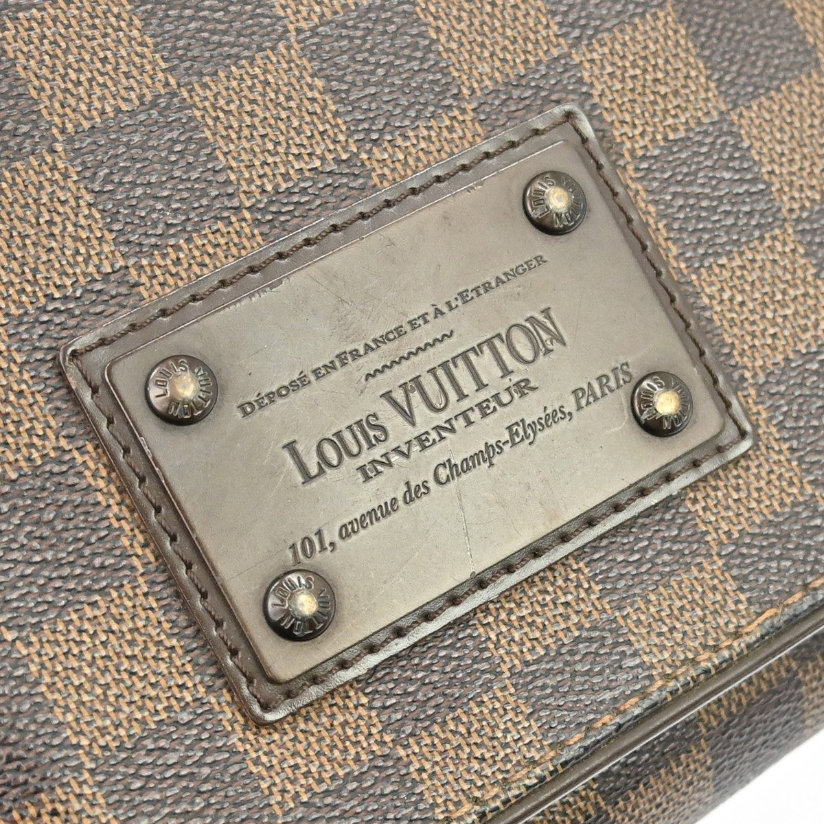 Louis Vuitton Brooklyn Damier, Brown, Canvas, Handbag