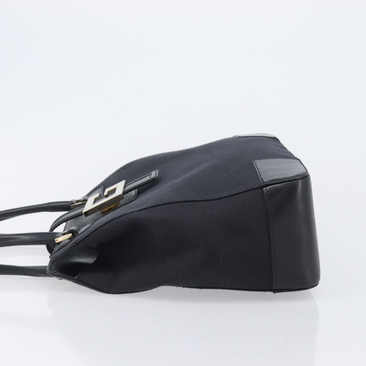 Gucci Vintage G logo Canvas, Black, Leather, Shoulder Bag