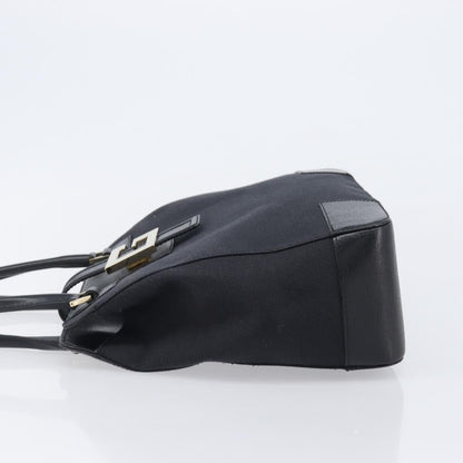 Gucci Vintage G logo Canvas, Black, Leather, Shoulder Bag