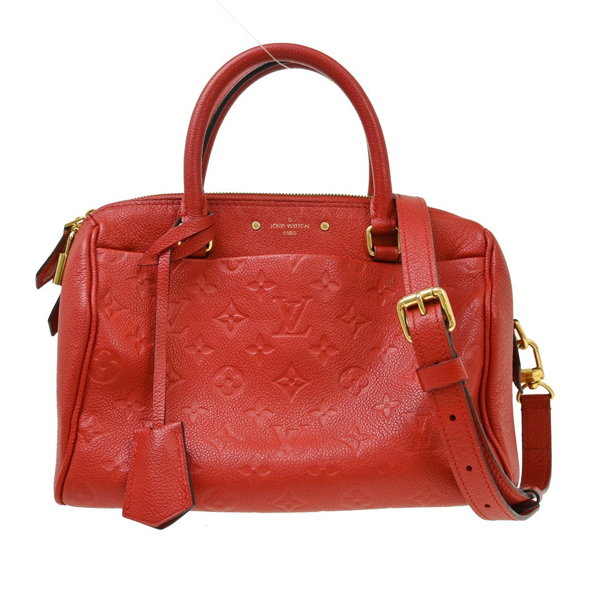Louis Vuitton Speedy Bandouliere NM Monogram Empreinte Leather, Red, Leather, Handbag