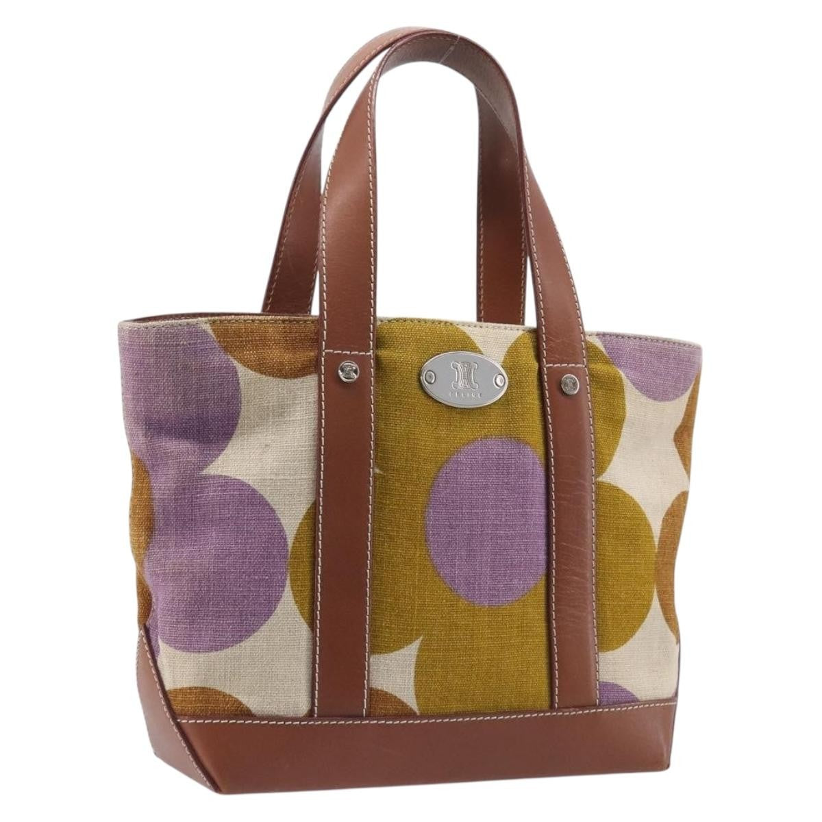 Celine Handbag Canvas, Brown, Canvas, Handbag