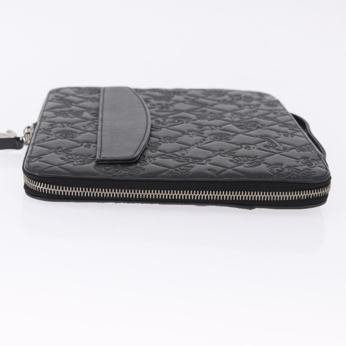Chanel Zip Around iPad Case Quilted Lambskin, Black, Leather, Tech Accessory