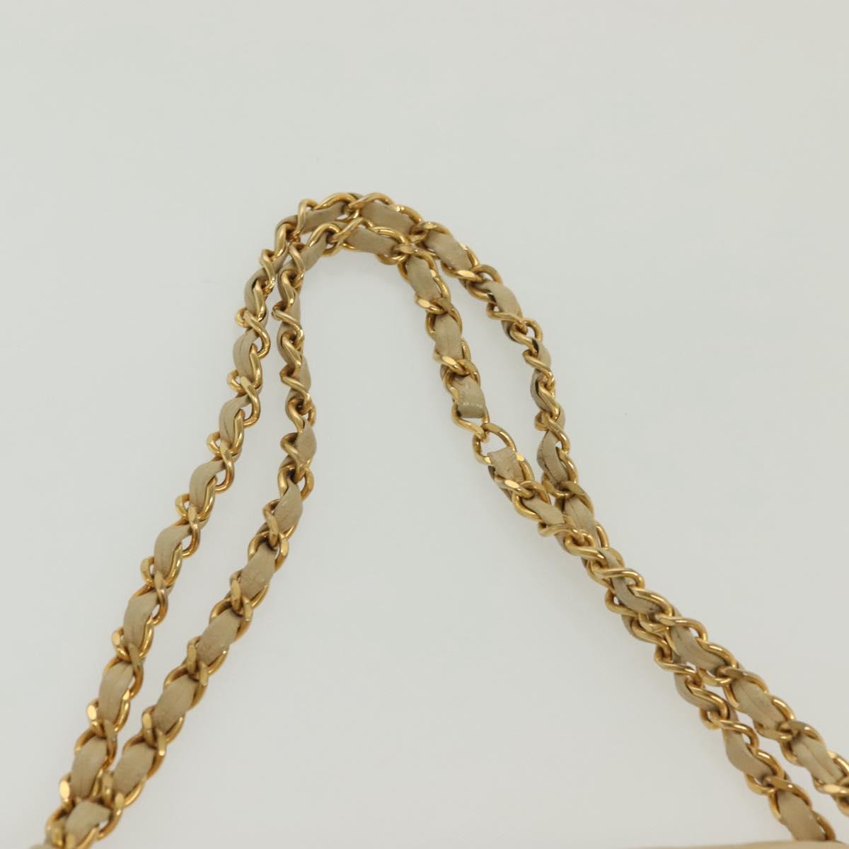 Chanel Vintage Square Classic Double Flap Bag Quilted Leather, BEIGE, LEATHER, Shoulder bag