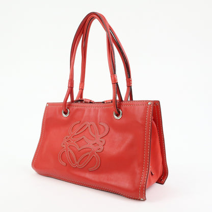 Loewe Anagram Leather, Red, Leather, Tote Bag