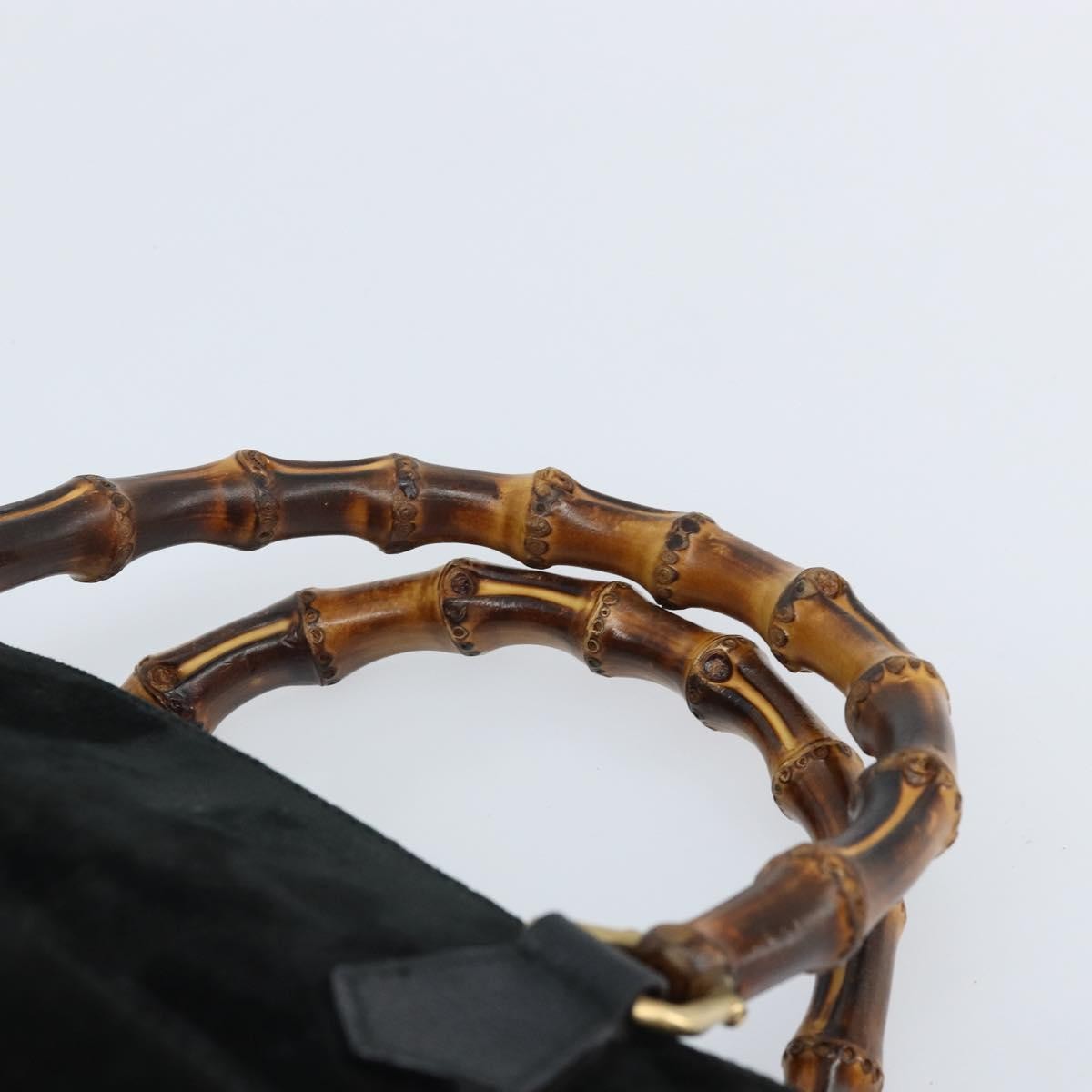Gucci Bamboo Suede, Black, Suede, Tote Bag