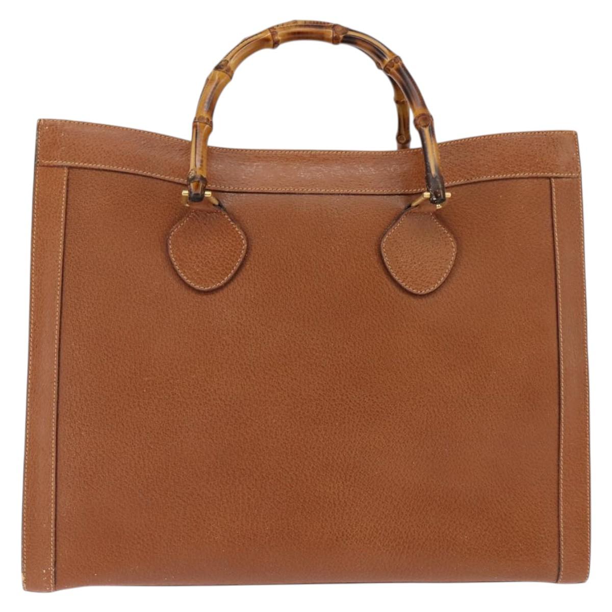 Gucci Bamboo Shopper Tote Leather, BROWN, LEATHER, Handbag