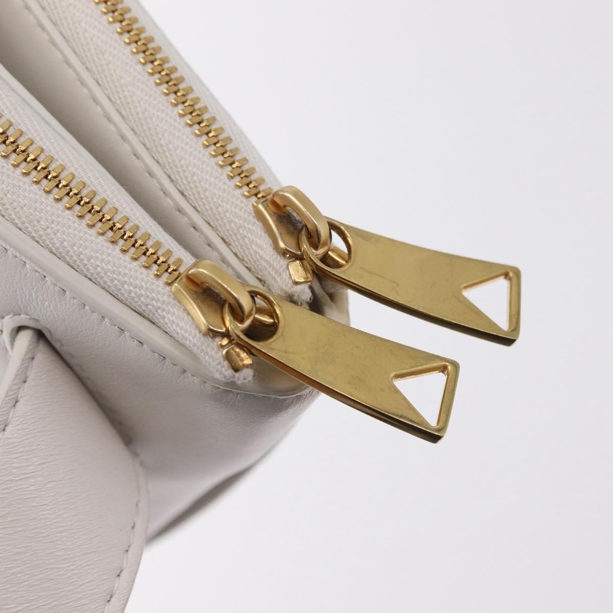 Bottega Veneta NAPPA19 Pouch with Strap Maxi Intrecciato Leather, White, Leather, Clutch