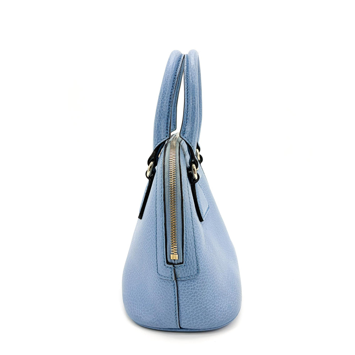 Gucci Convertible Dome Satchel Leather, Blue, Calfskin, Handbag