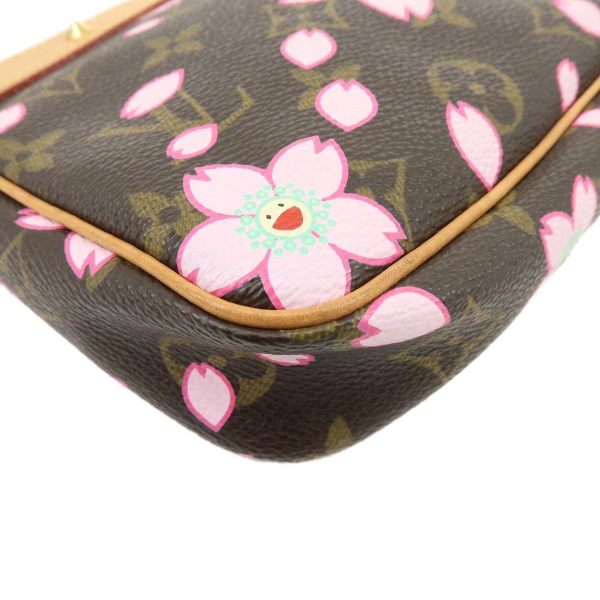 Louis Vuitton Pochette Accessoires Limited Edition Cherry Blossom Monogram, Brown, Canvas, Clutch