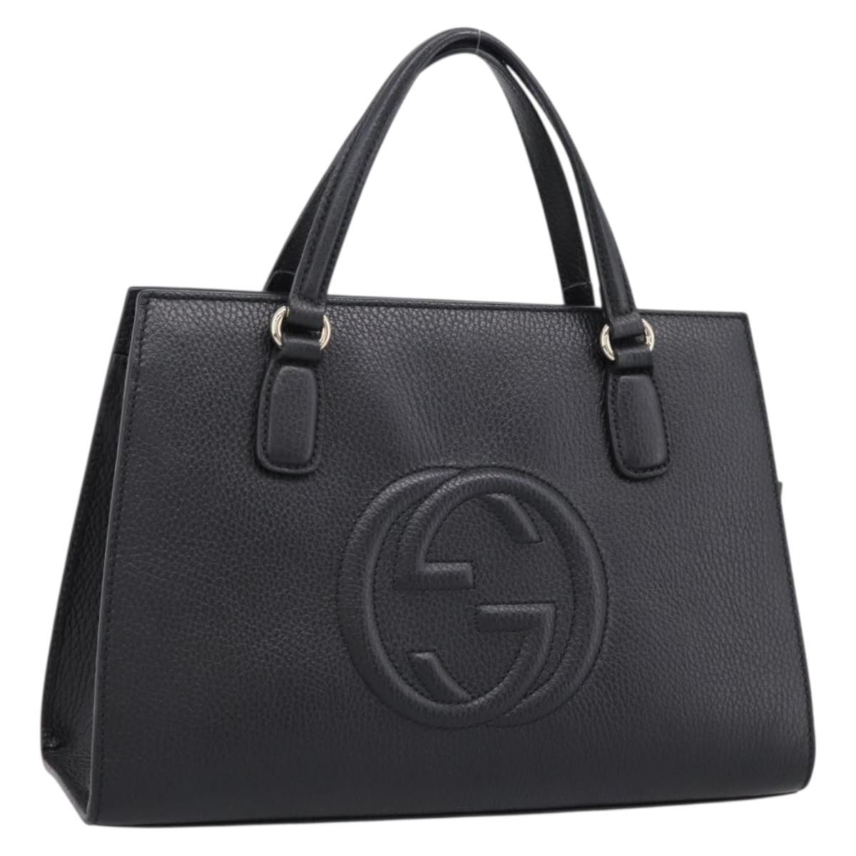 Gucci Soho Convertible Top Handle Satchel Leather, Black, Leather, Handbag