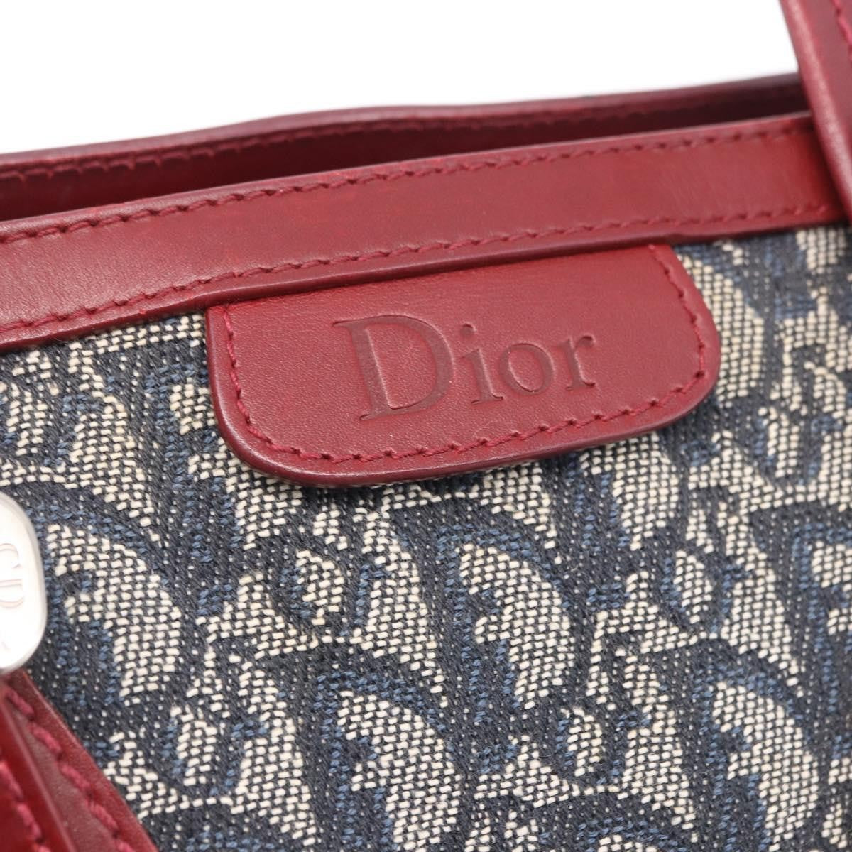 Christian Dior Vintage Trotter Zip Diorissimo Canvas, Navy, Canvas, Tote Bag