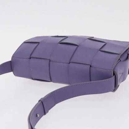 Bottega Veneta Cassette Maxi Intrecciato Leather, Purple, Leather, Crossbody Bag