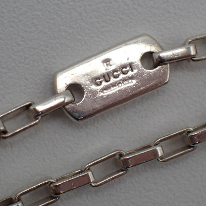 Gucci Logo Plate Sterling Silver, Silver, Silver, Necklace
