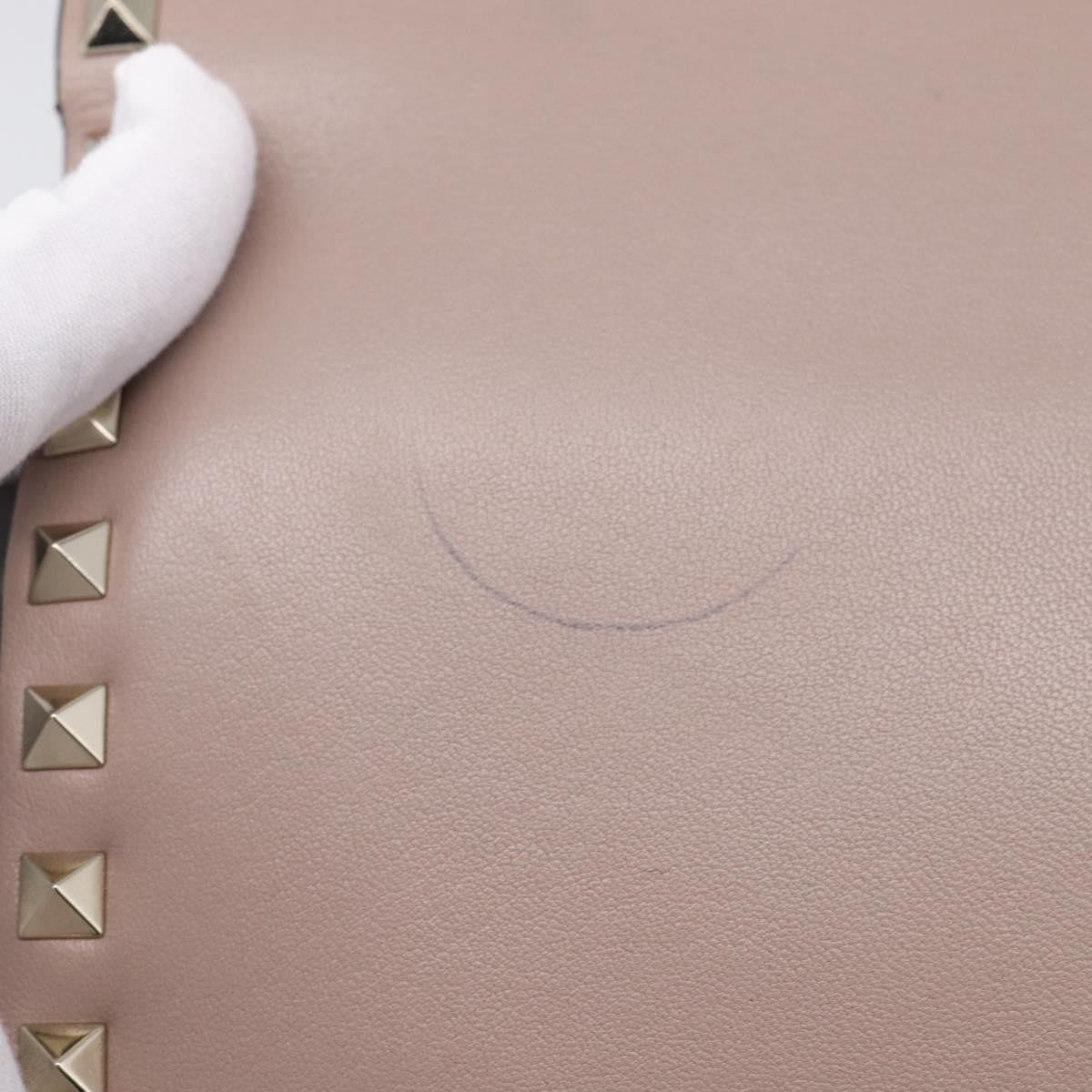 Valentino Garavani Rockstud Flap Clutch Leather, Beige, Leather, Clutch