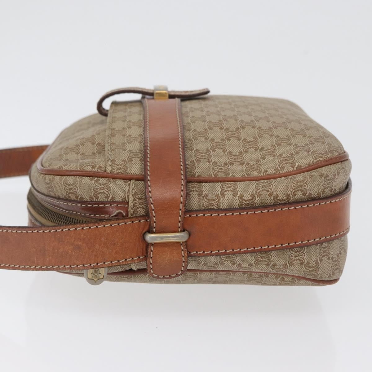 Celine Vintage Macadam Canvas and Leather, Beige, Canvas, Shoulder Bag