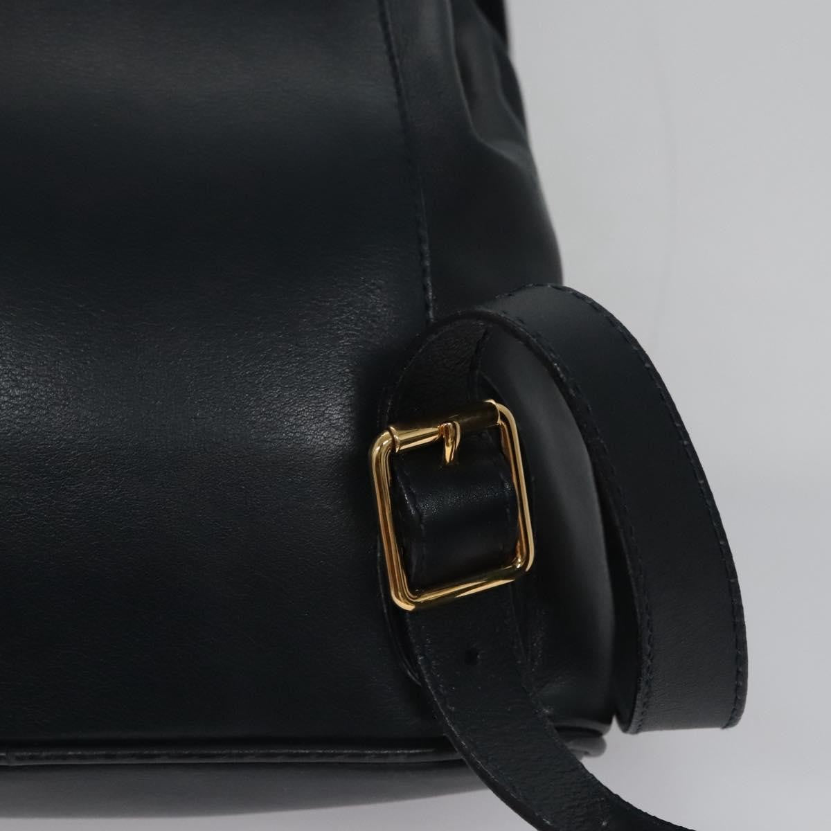 Gucci Vintage Bamboo Leather, Black, Leather, Backpack