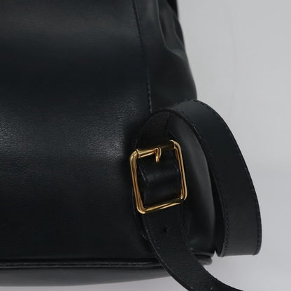 Gucci Vintage Bamboo Leather, Black, Leather, Backpack