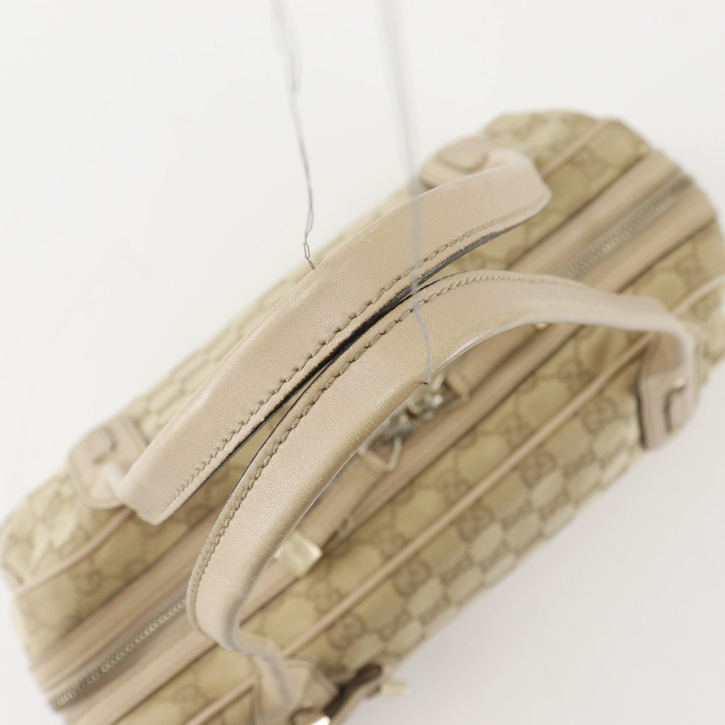 Gucci Princy Boston GG Canvas and leather, Beige, Canvas, Handbag