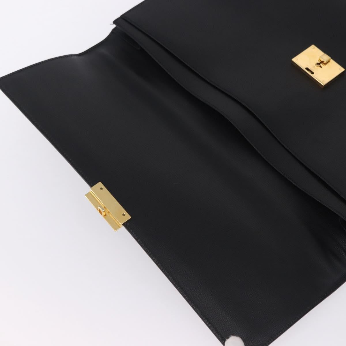 Celine Cartable Business Leather, Black, Leather, Briefcase