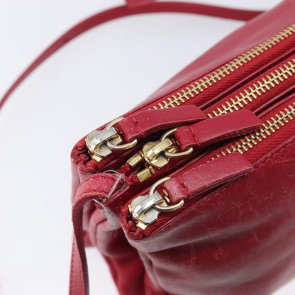 Celine Trio Leather, Red, Leather, Crossbody Bag