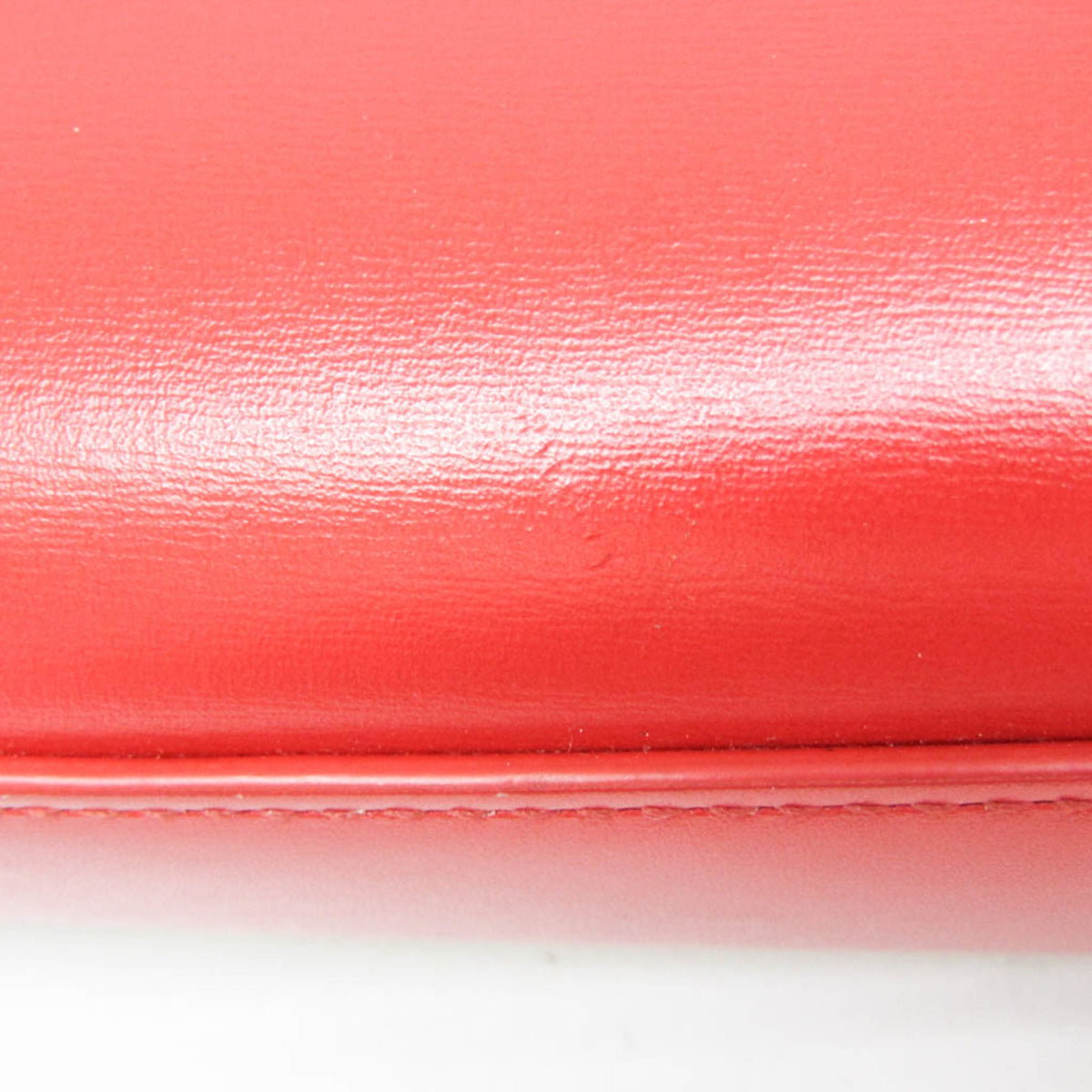 Bottega Veneta Clip Flap Leather, Red, Leather, Handbag