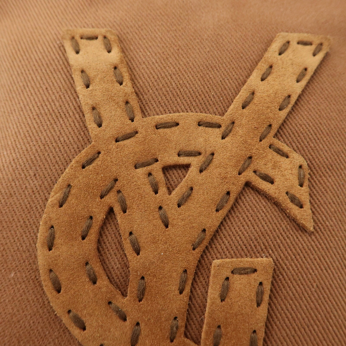 Saint Laurent Kahara Cassandra Canvas, Brown, Canvas, Shoulder Bag