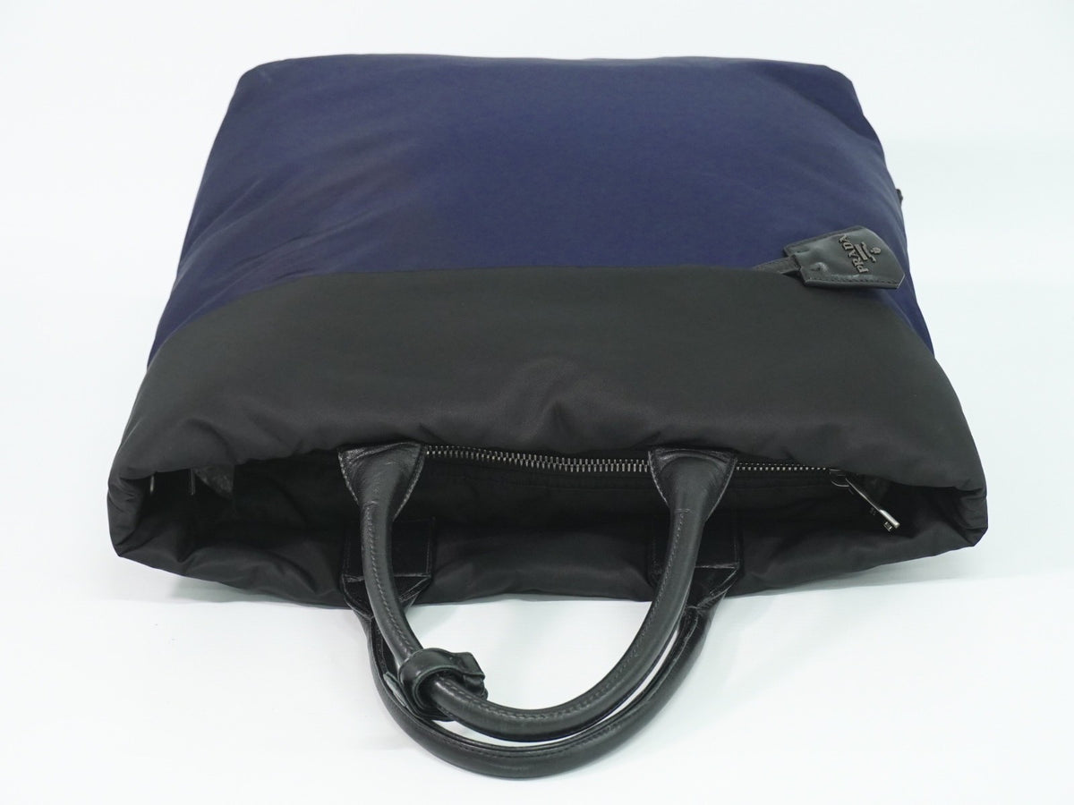 Prada Convertible Double Tessuto, Navy, Nylon, Tote Bag