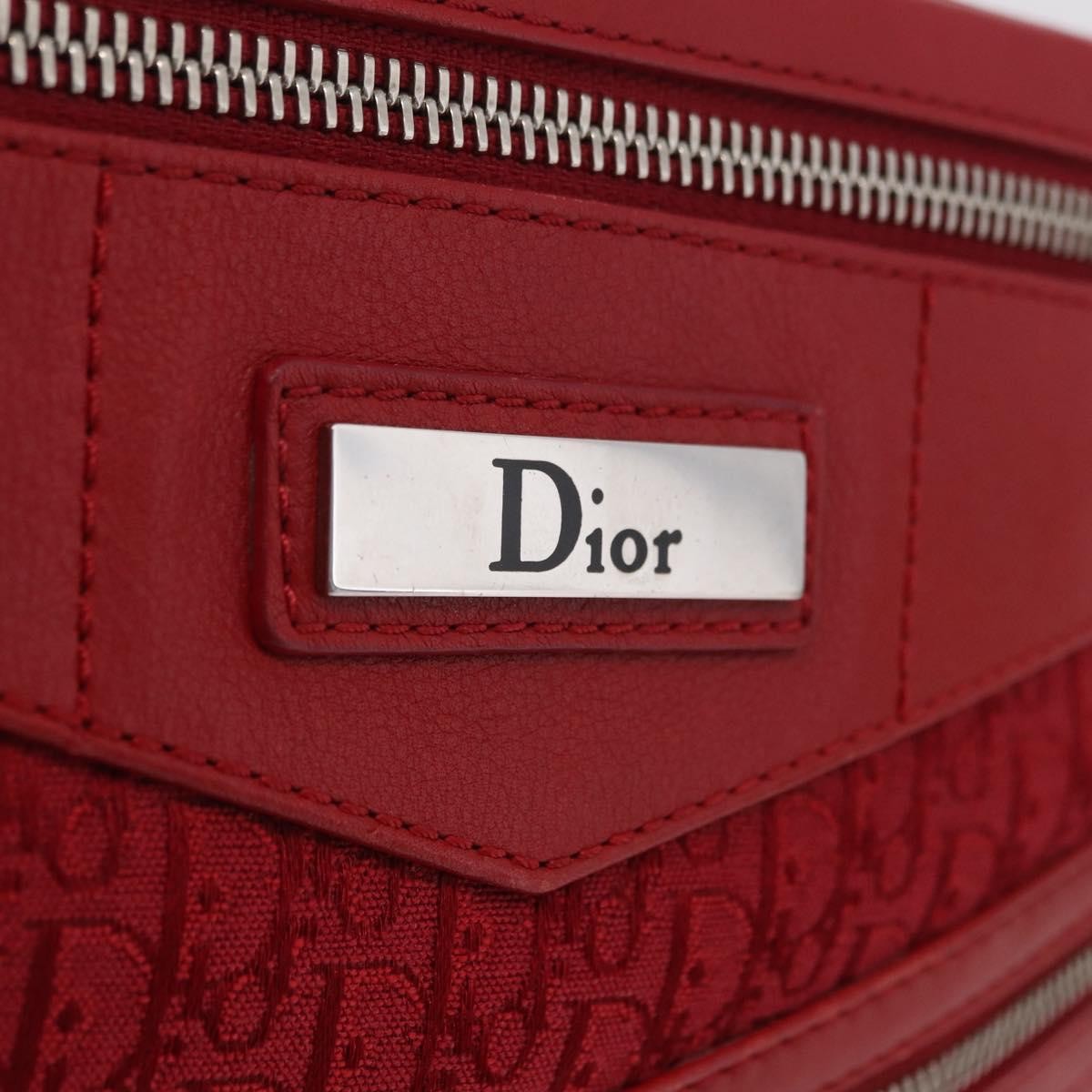 Christian Dior Vintage Street Chic Diorissimo Canvas with Leather, Red, Canvas, Shoulder Bag