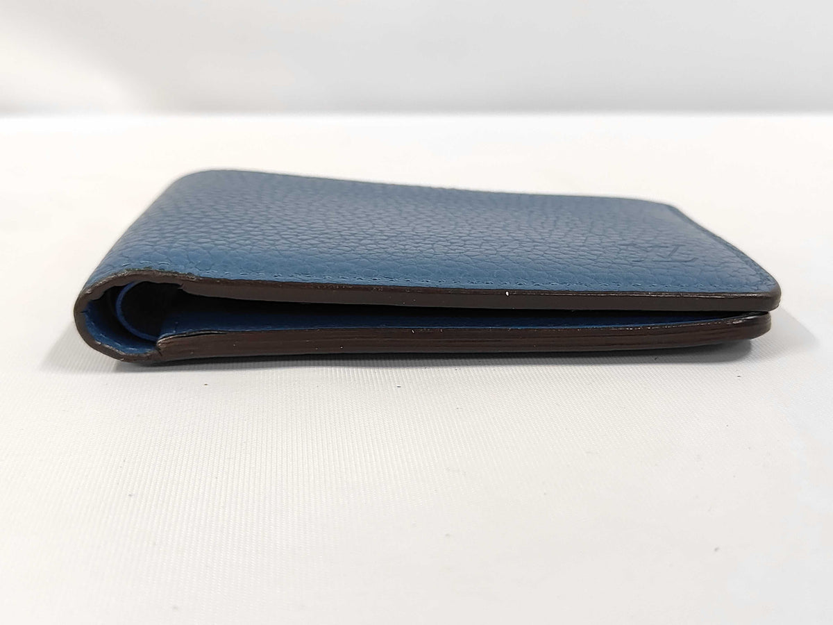 Louis Vuitton Multiple Taiga Leather, Blue, Leather, Wallet