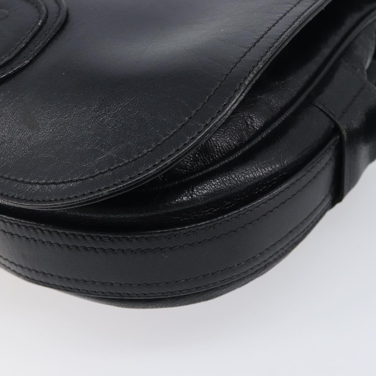 Celine Shoulder Leather, Black, Leather, Shoulder Bag