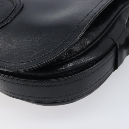 Celine Shoulder Leather, Black, Leather, Shoulder Bag