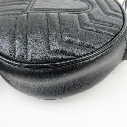 Gucci GG Marmont Round Matelasse Leather, Black, Leather, Shoulder Bag