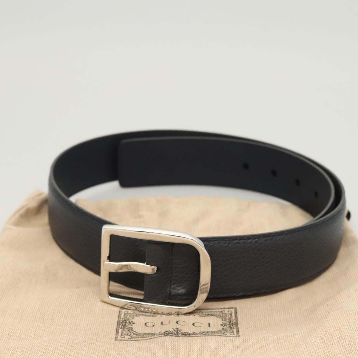 Gucci Buckle Belt Leather, Navy, Leather, Belt