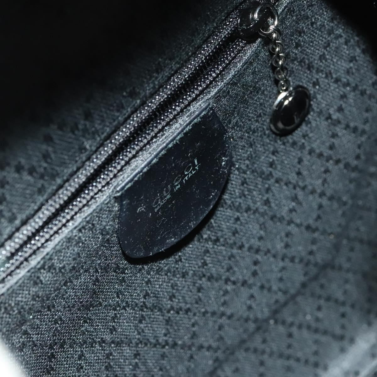 Gucci Vintage Bamboo Nylon and Patent Leather, Black, Nylon, Backpack