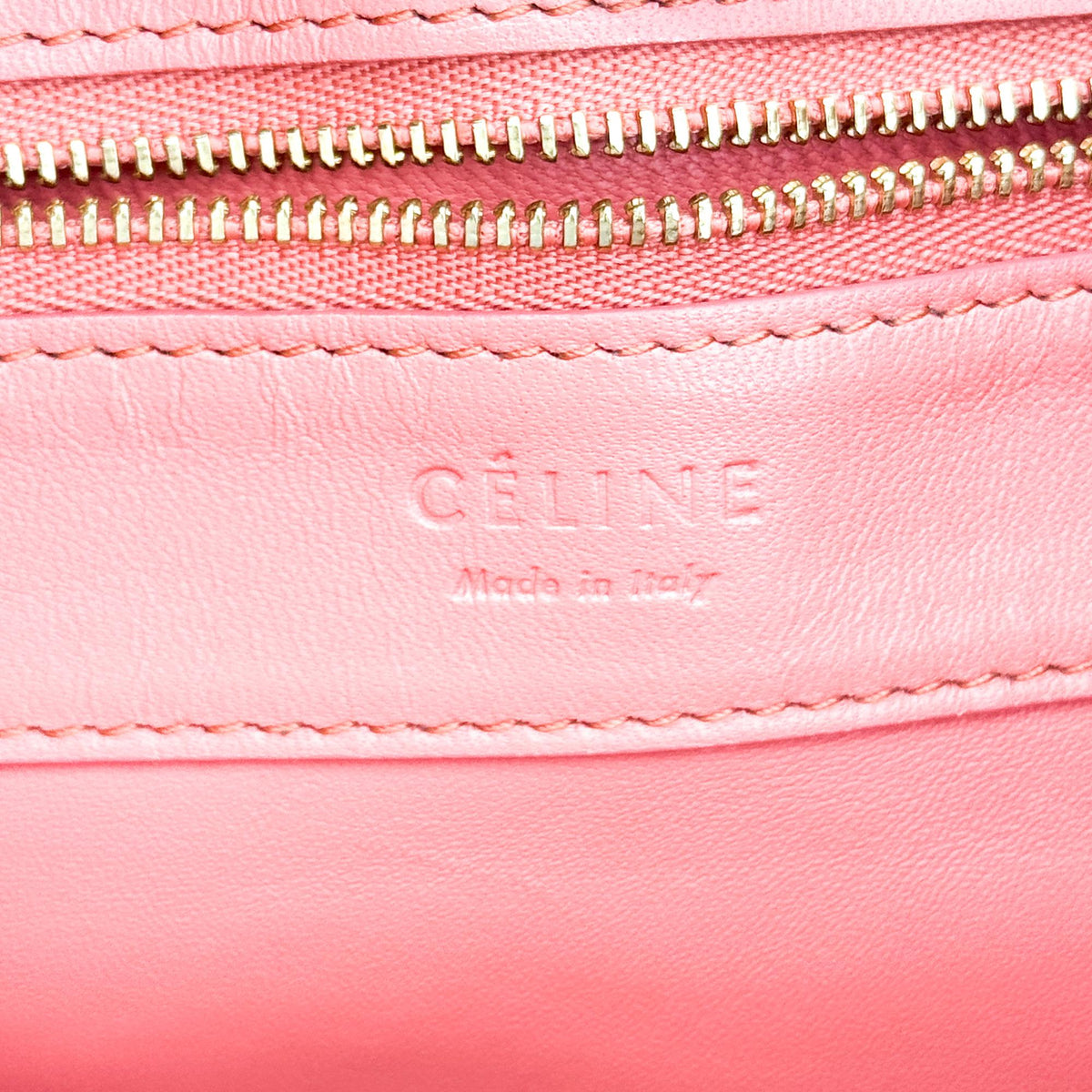 Celine Vertical Bi-Cabas Leather, Pink, Leather, Tote Bag