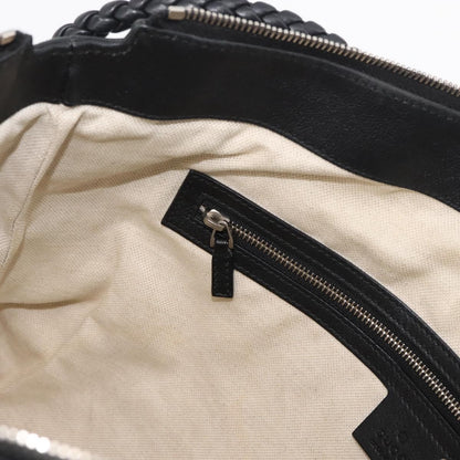 Gucci Braided Strap Zip Messenger Leather, Black, Leather, Crossbody Bag
