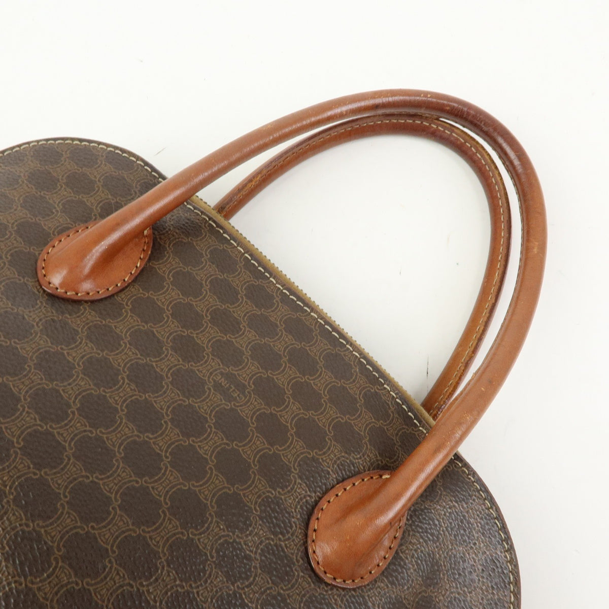 Celine Vintage Handbag Toile Céline, Brown, Canvas, Handbag