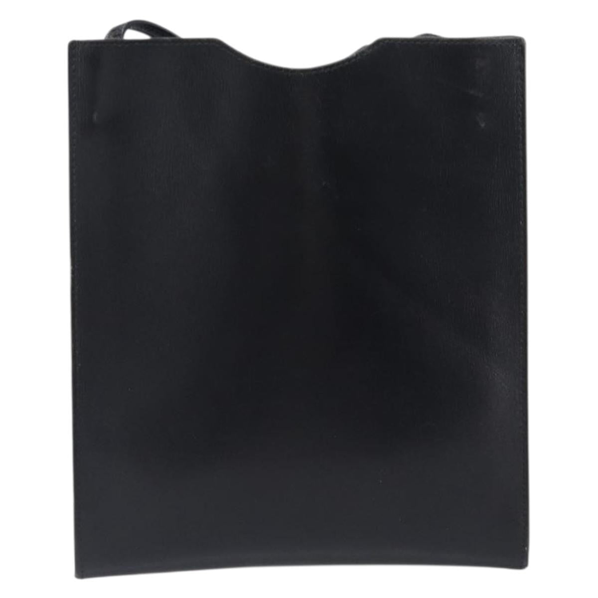 Hermes Onimaitou Leather, Black, Leather, Shoulder Bag