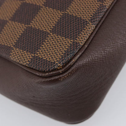 Louis Vuitton Trousse Make Up Damier, Brown, Canvas, Clutch